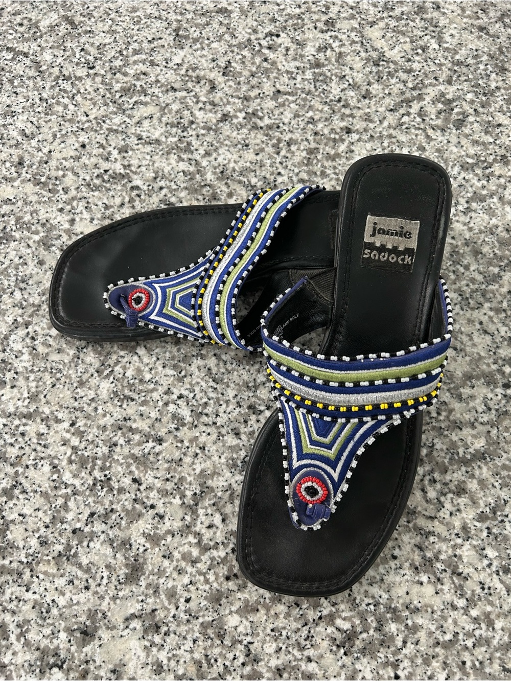 Jamie Sadock Leather Beaded African Boho Thong Sandals: Women's 9-Style 51921